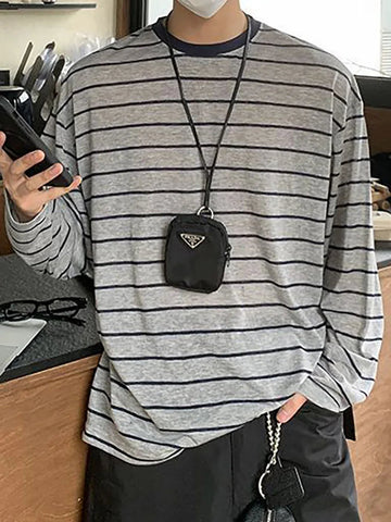 AIDASE  -  ropa hombre Korean Graphics Vintage Oversize Loose Hip-hop Retro Sport Long Sleeve Tops Tee Y2k Cotton T Shirt For Men Unisex aidase-shop